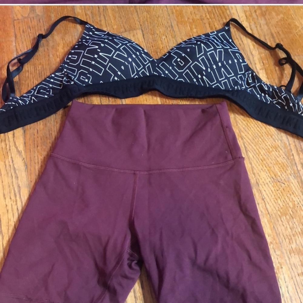 Pink 32B bra, 0 align lululemon shorts